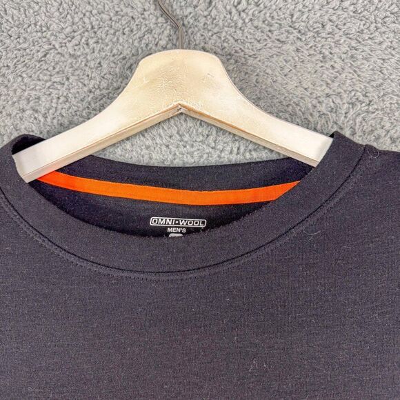 Omni Wool Shirt Mens XL Black Base Layer Wool Blend Outdoors Hunting Fishing Run - Picture 2 of 13